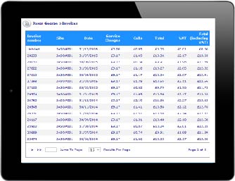 Image of Columbus UK web billing portal for UK customers on iPad.