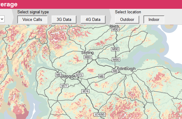 Ofcom broadband and mobile checker map